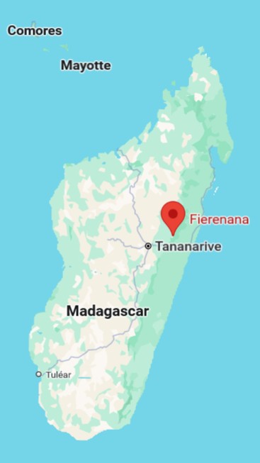 Carte de localisation de Fierenana à Madagascar